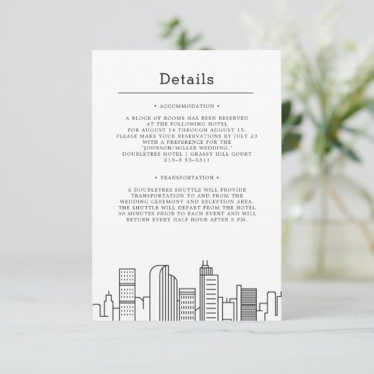 コロラド州デンバーでの結婚式 | ゲスト情報 招待状 (スタンド正面)