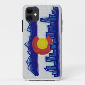 コロラド州デンバーのスカイラインの天候の旗のiphone 5の場合 Case-Mate iPhoneケース (裏面)