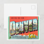 コロラド州デンバーヴィンテージビッグレター葉書 ポストカード (正面/裏面)