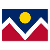 コロラド州デンバー州旗と愛国的なテーブルカード テーブルナンバー (裏面)