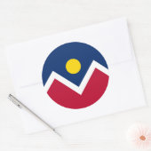 コロラド州デンバー州旗のシール ラウンドシール (封筒)