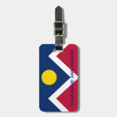 コロラド州デンバー州旗の付いた荷札 ラゲッジタグ (正面縦)