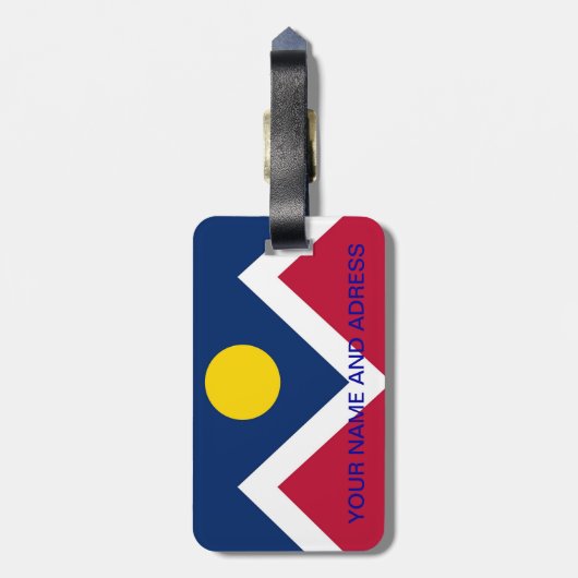 コロラド州デンバー州旗の付いた荷札 ラゲッジタグ (裏面縦)