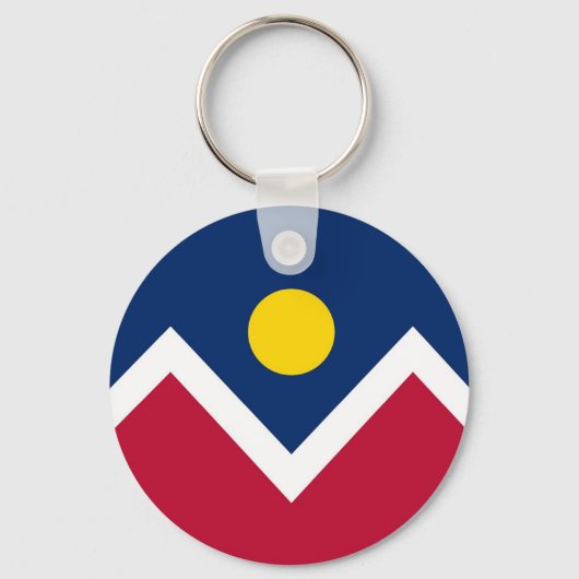 コロラド州デンバー州旗を持つキーチェーン州 キーホルダー (正面)