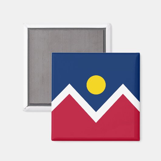 コロラド州デンバー州旗を持つマグネット州- USA マグネット (正面/裏面)