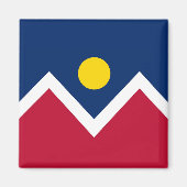 コロラド州デンバー州旗を持つマグネット州- USA マグネット (正面)