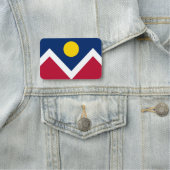 コロラド州デンバー州旗を持つ愛国的な名前タグ 名札 (インサイチュ)