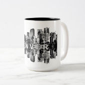 コロラド州デンバー州(ブラック・インク) ツートーンマグカップ (正面右)