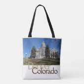 コロラド州デンバー金ゴールドドーム型キャピトル建物 トートバッグ (裏面)