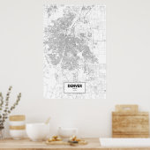 コロラド州デンバー（黒の上に白） ポスター (キッチン)