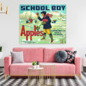 コロラド州パオニア – School Boy Apple Label キャンバスプリント (インサイチュ (リビング))