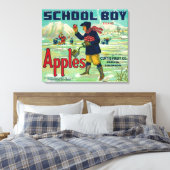 コロラド州パオニア – School Boy Apple Label キャンバスプリント (インサイチュ (寝室))