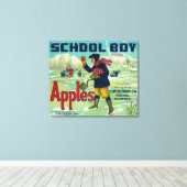 コロラド州パオニア – School Boy Apple Label キャンバスプリント (インサイチュ (ウッドフロア))