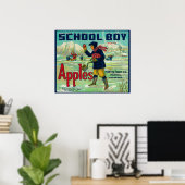 コロラド州パオニア – School Boy Apple Label ポスター (ホームオフィス)