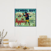 コロラド州パオニア – School Boy Apple Label ポスター (キッチン)