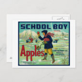 コロラド州パオニア – School Boy Apple Label ポストカード (正面/裏面)