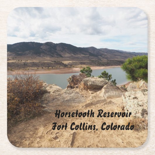 コロラド州フォートコリンズのHorstoth Reservoir スクエアペーパーコースター (正面)
