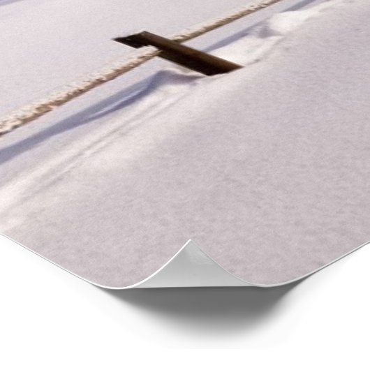 コロラド州フロストカバーの木とフェンス ポスター (角)