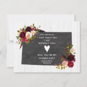 コロラド州フローラは私の花の女の子になる 招待状 (裏面)