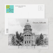 コロラド州ブラック&ホワイト州キャピトルビル#1 ポストカード (正面/裏面)