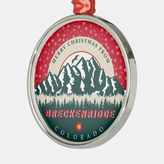 コロラド州ブリッケンリッジからメリークリスマス メタルオーナメント (左)