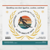 コロラド州ブリッケンリッジ – ウィメンスキーヤー，ブラック文字 スパークリングワインラベル (シングルラベル)