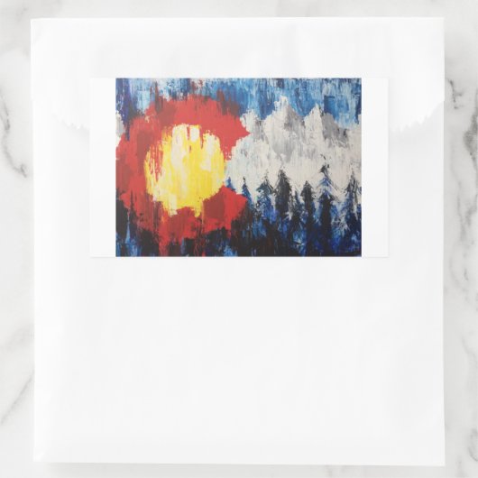 コロラド州ブルーレイマウンテン国旗のシール 長方形シール (バッグ)