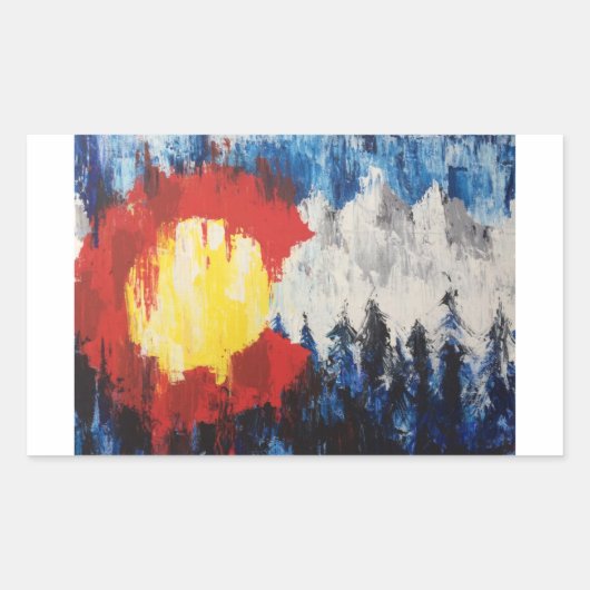 コロラド州ブルーレイマウンテン国旗のシール 長方形シール (正面)