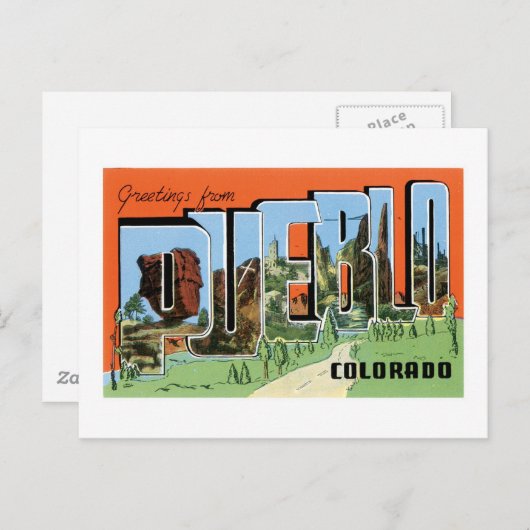 コロラド州プエブロからの挨拶 ポストカード (正面/裏面)