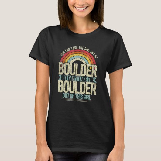 コロラド州ボールダー出身の女の子 故郷 ホーム ボールダー Tシャツ (正面)