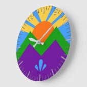 コロラド州マニトー州旗の付いた春時計 ラージ壁時計 (傾斜)