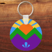 コロラド州マニトー州旗春付きキーチェーン キーホルダー (正面)