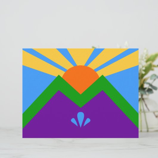 コロラド州マニトー州旗春付きレターヘッド レターヘッド (スタンド正面)