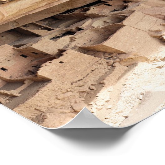 コロラド州メサヴェルデ国立公園のクリフパレス ポスター (角)