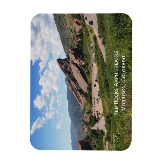 コロラド州モリソンにある赤い岩アンピシアター マグネット (縦)