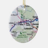 コロラド州ライフルの地図 セラミックオーナメント (右)
