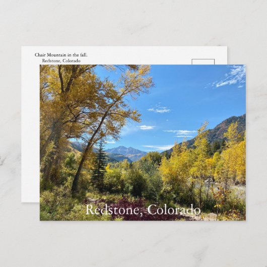 コロラド州レッドストーンにあるチェアマウンテンポストカード ポストカード (正面/裏面)