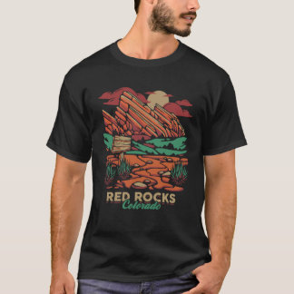 コロラド州レッドロックの家族のレトロ Tシャツ