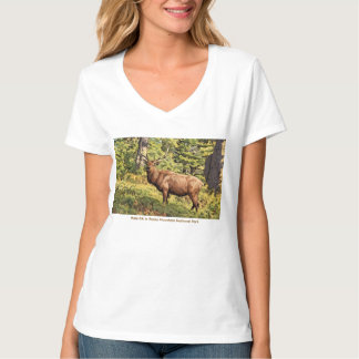 コロラド州ロッキー山国立公園の雄のエルク Tシャツ