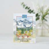 コロラド州ロッキー山脈からのメリークリスマス ポストカード (スタンド正面)