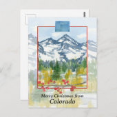 コロラド州ロッキー山脈からのメリークリスマス ポストカード (正面/裏面)