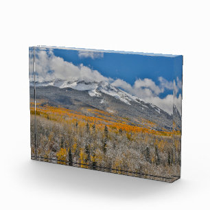 コロラド州ロッキー山脈の紅葉とポプラの木 フォトブロック
