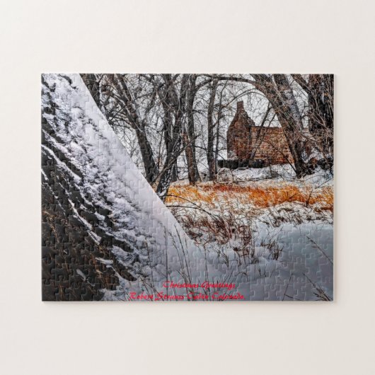 コロラド州ロバート・ストラウス・キャビン。クリスマスの挨拶 ジグソーパズル (横)