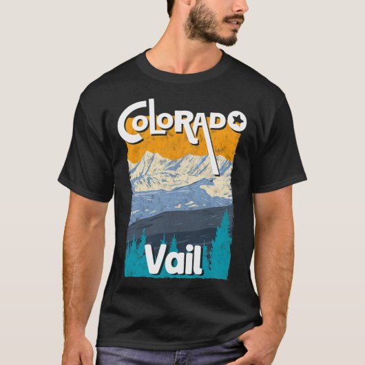 コロラド州ヴェイルの山岳州ロッキー山脈Tシャツ S Tシャツ (正面)