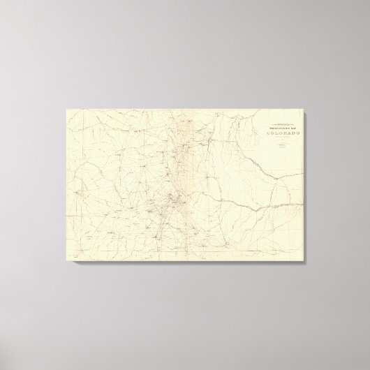 コロラド州三角測量の地図 キャンバスプリント (正面)