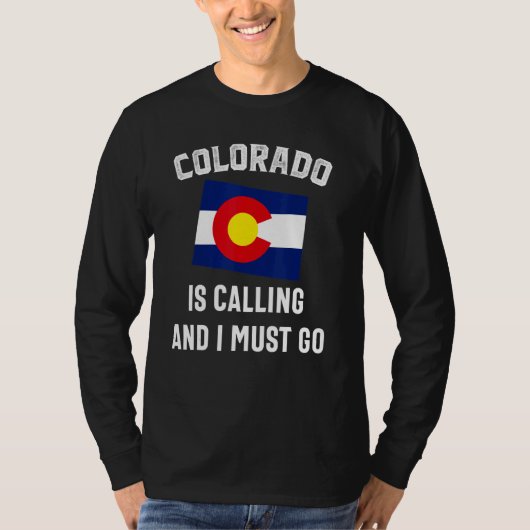 コロラド州地図デンバー州旗お土産山 Tシャツ (正面)