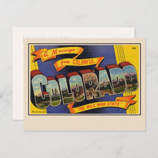 コロラド州大文字葉書からの挨拶 ポストカード (正面/裏面)