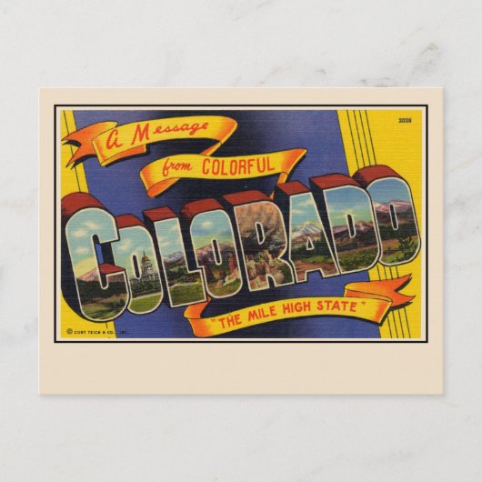 コロラド州大文字葉書からの挨拶 ポストカード (正面)