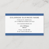 コロラド州山の専門の名刺 名刺 (裏面)