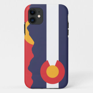 コロラド州山の日没及び旗の箱 iPhone 11 ケース